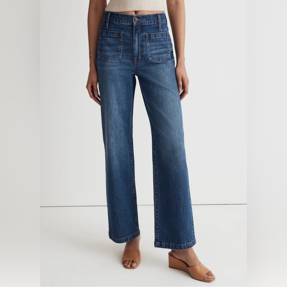 Madewell Perfect Vintage Wide Leg Jean; patch pocket edition. EUC